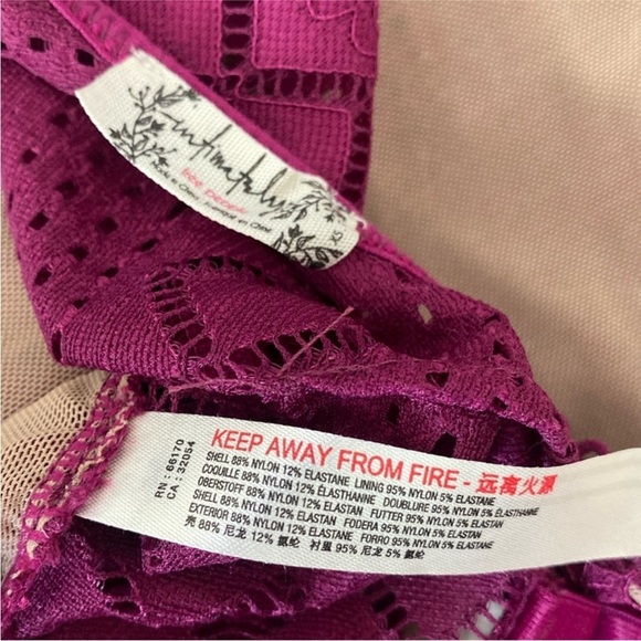 New Intimately Free People Thank You Never Lace Thong Bodysuit Magenta Size XS - Picture 14 of 16